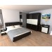 Dormitor Milano cu Pat Tapitat Wenge 160x200 cm